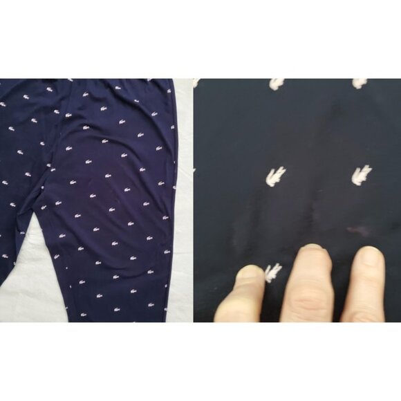 Lacoste‎ Men's Blue Crocodile Motif Pajama Lounge Sleepwear Jogger Pants Size M - Picture 4 of 8